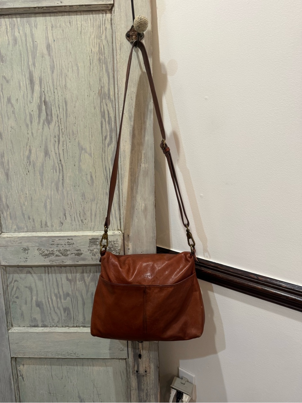 Margot New York Leather Hobo Tote Bag Double Zipper